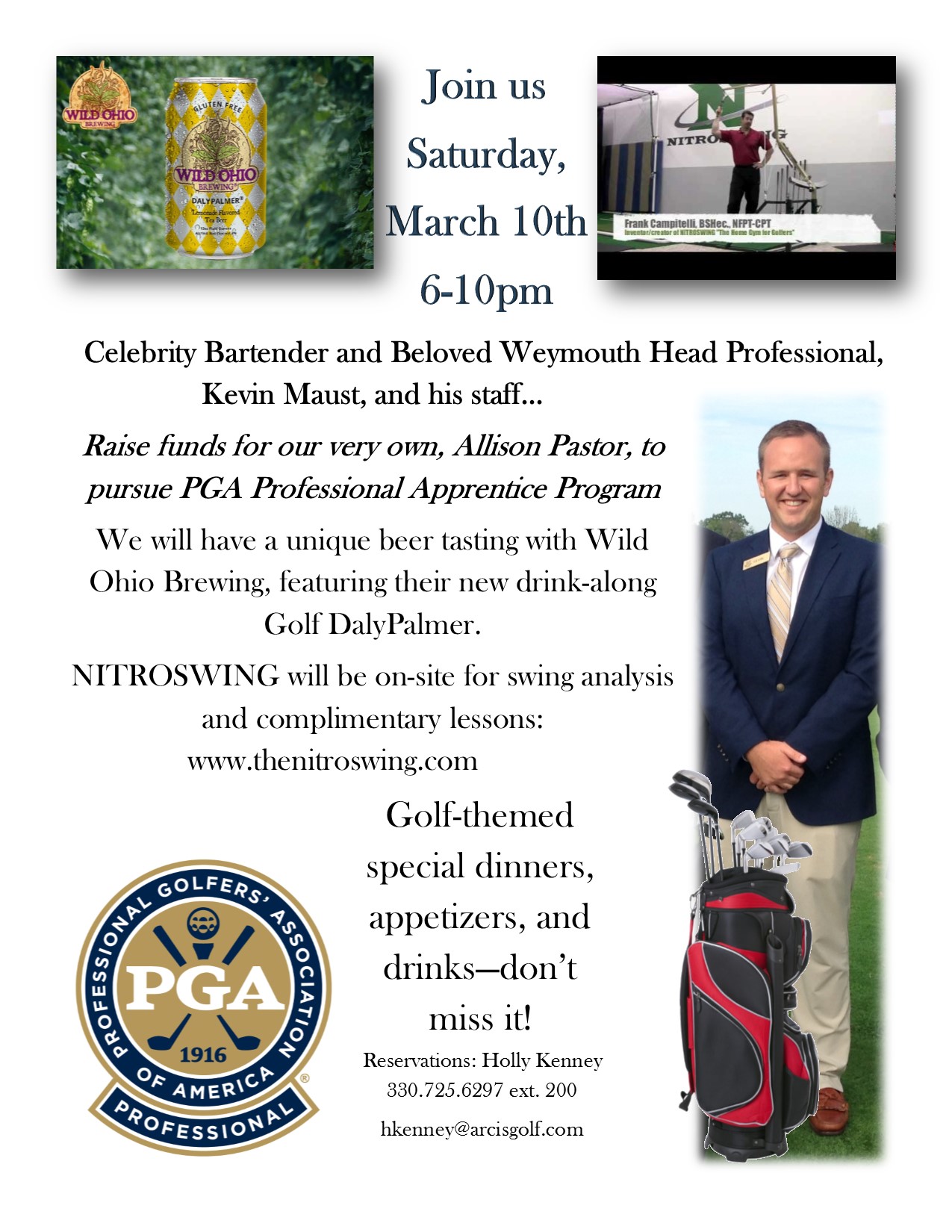 celebrity bartender kevin maust pga apprentice fundraiser weymouth celebrity bartender flyer